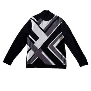 Parkhurst Black & White Geometric Sweater